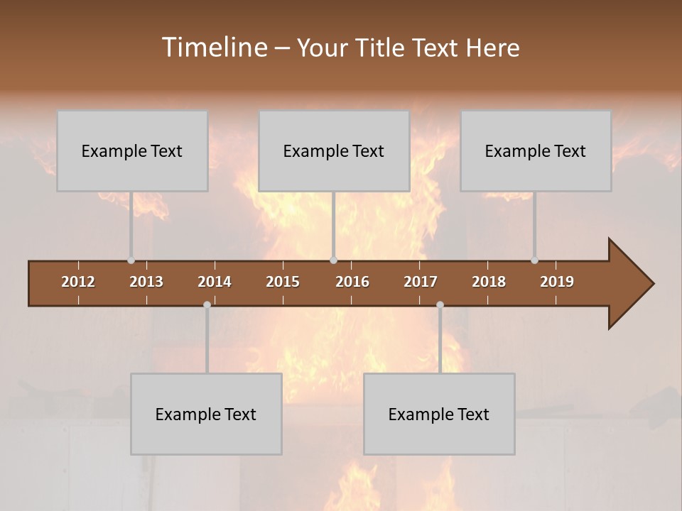A Large Fire Is Burning In A Building PowerPoint Template