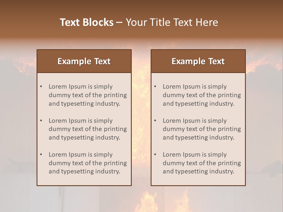 A Large Fire Is Burning In A Building PowerPoint Template