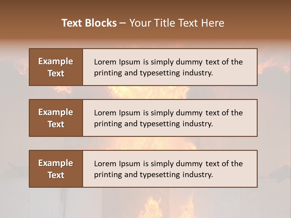 A Large Fire Is Burning In A Building PowerPoint Template