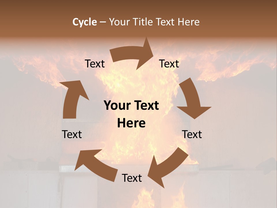 A Large Fire Is Burning In A Building PowerPoint Template