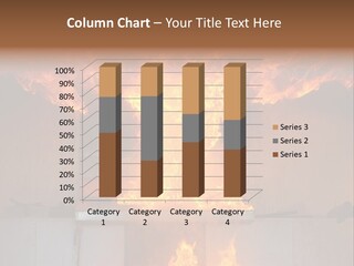 A Large Fire Is Burning In A Building PowerPoint Template