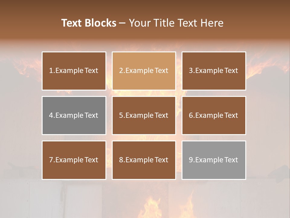 A Large Fire Is Burning In A Building PowerPoint Template
