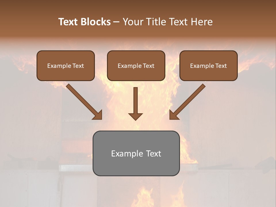 A Large Fire Is Burning In A Building PowerPoint Template