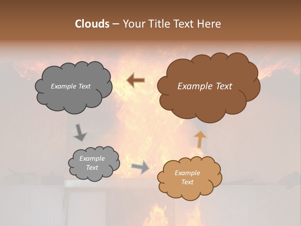 A Large Fire Is Burning In A Building PowerPoint Template