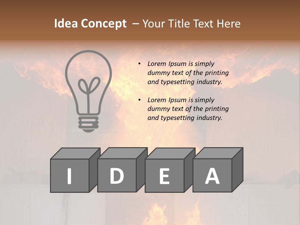 A Large Fire Is Burning In A Building PowerPoint Template