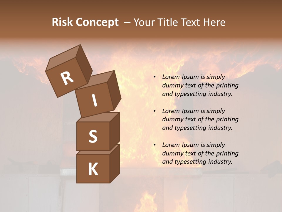 A Large Fire Is Burning In A Building PowerPoint Template