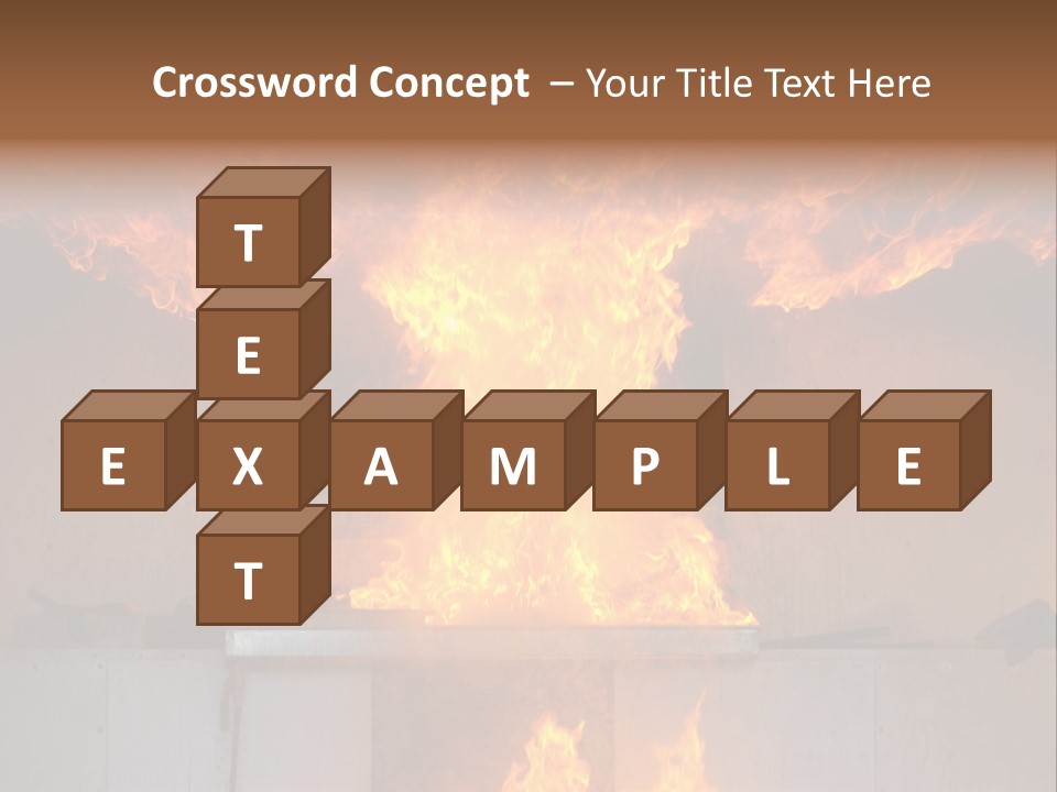 A Large Fire Is Burning In A Building PowerPoint Template