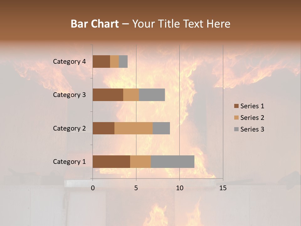 A Large Fire Is Burning In A Building PowerPoint Template