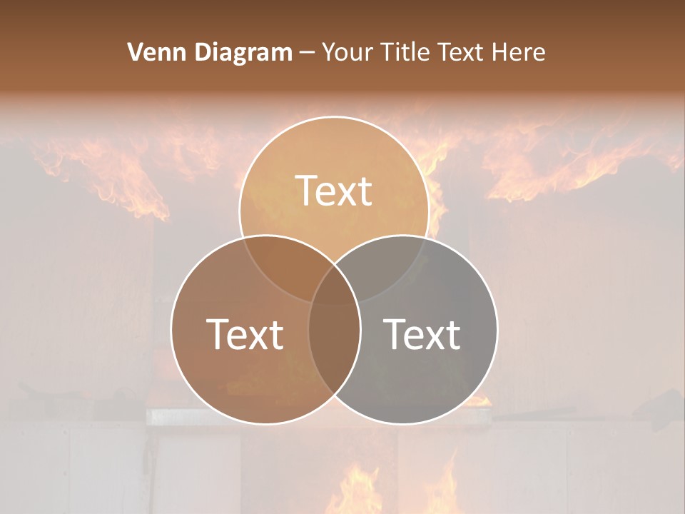 A Large Fire Is Burning In A Building PowerPoint Template