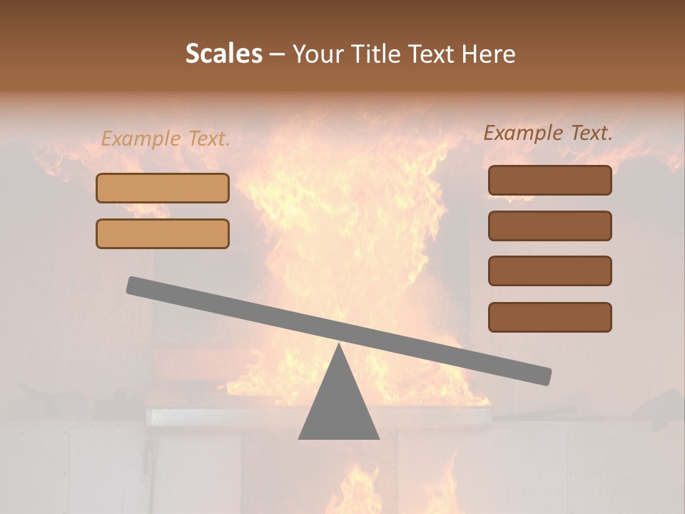 A Large Fire Is Burning In A Building PowerPoint Template