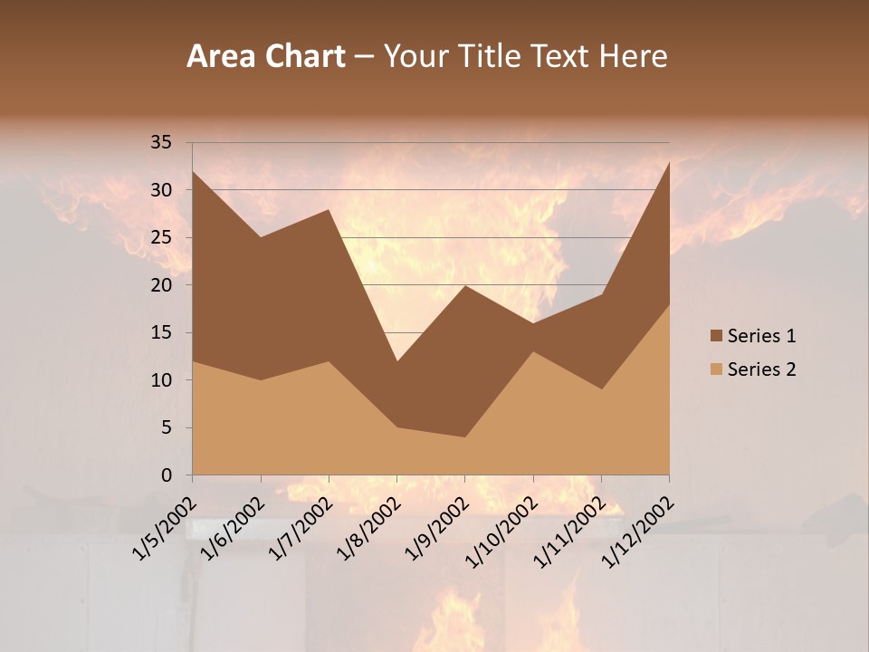 A Large Fire Is Burning In A Building PowerPoint Template