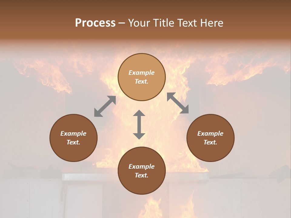 A Large Fire Is Burning In A Building PowerPoint Template