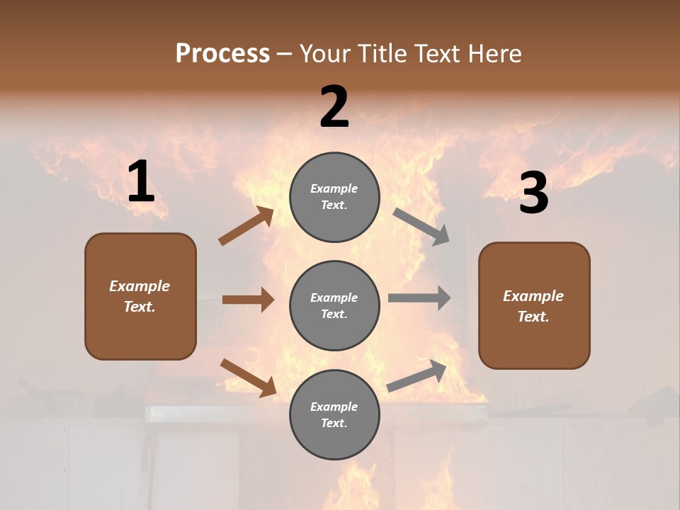 A Large Fire Is Burning In A Building PowerPoint Template
