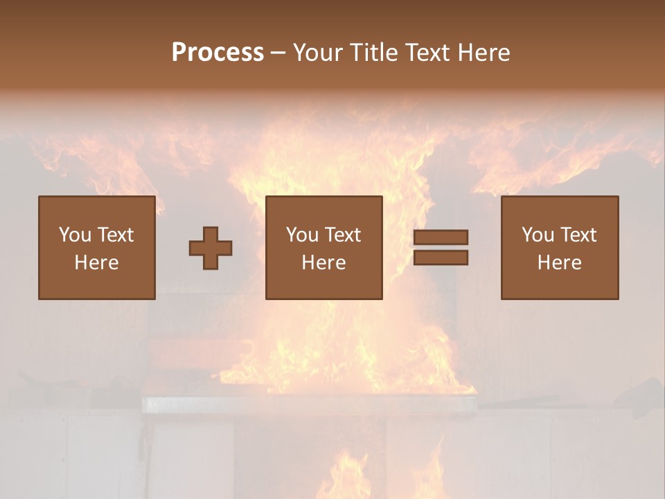 A Large Fire Is Burning In A Building PowerPoint Template