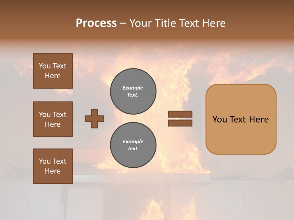 A Large Fire Is Burning In A Building PowerPoint Template