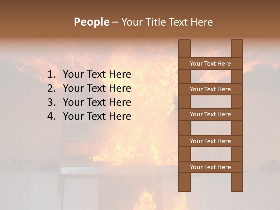 A Large Fire Is Burning In A Building PowerPoint Template