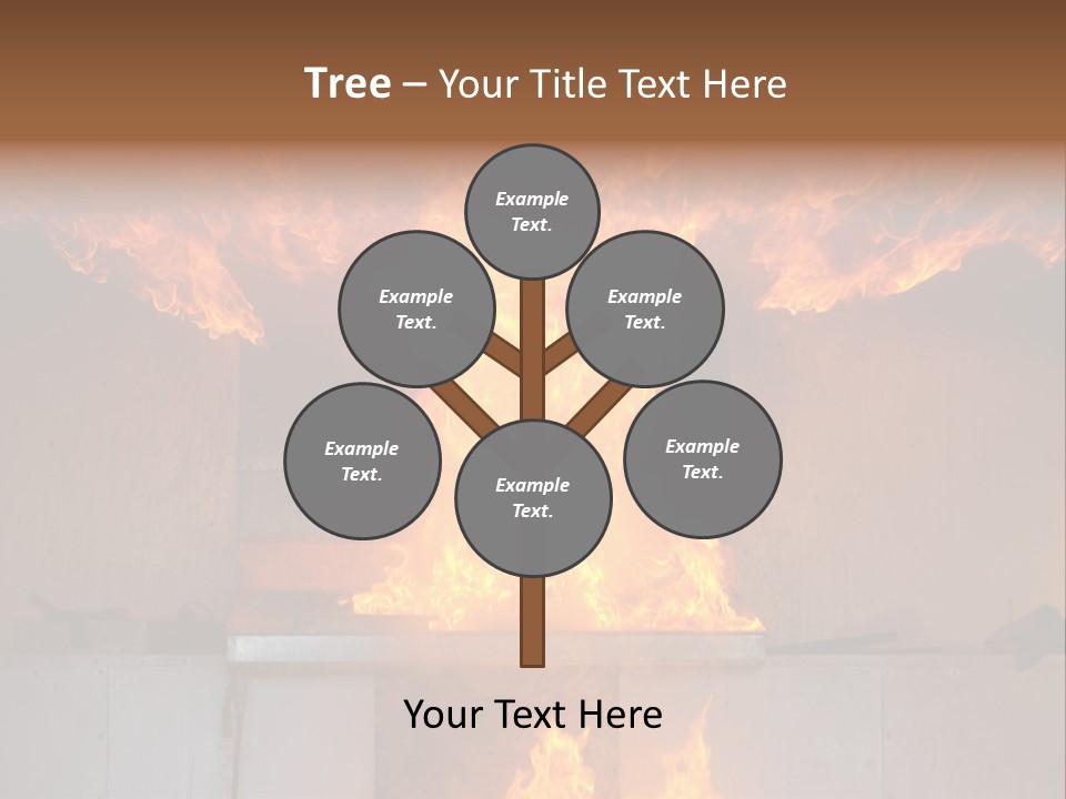 A Large Fire Is Burning In A Building PowerPoint Template