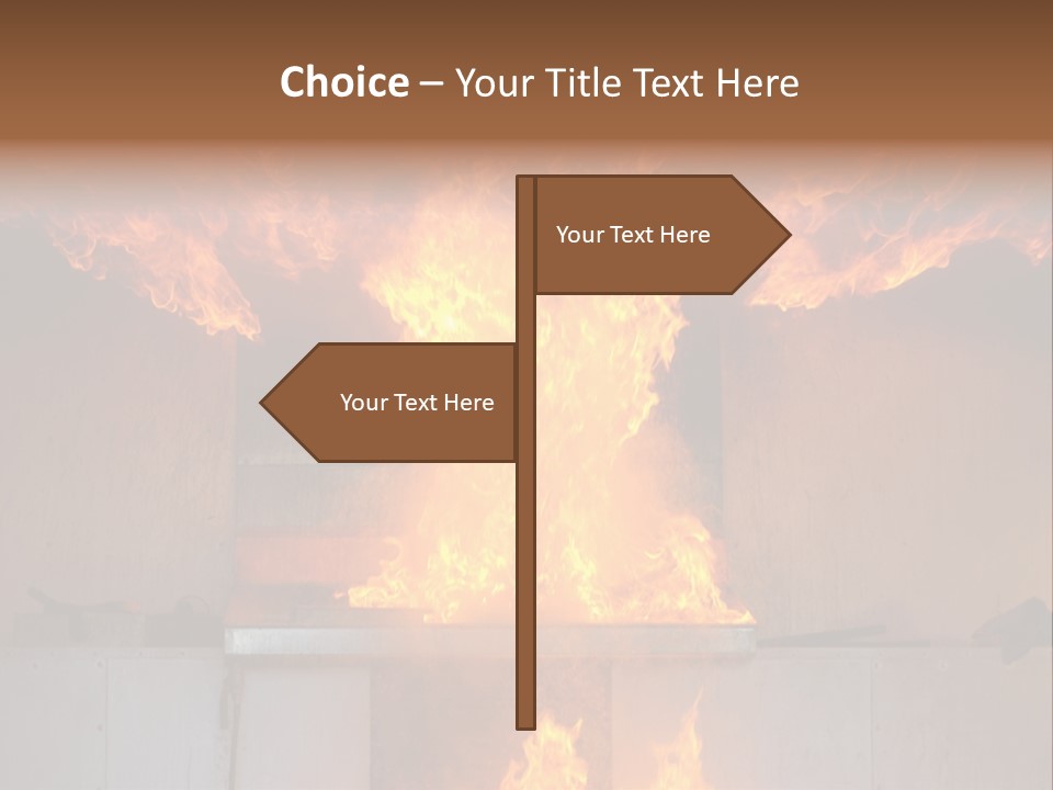 A Large Fire Is Burning In A Building PowerPoint Template