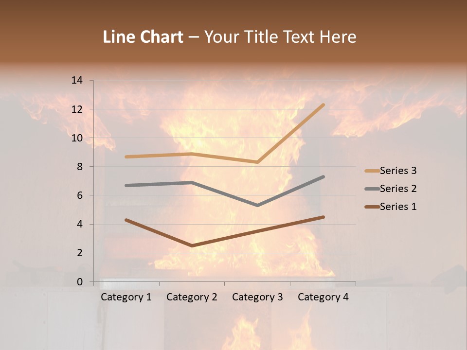 A Large Fire Is Burning In A Building PowerPoint Template