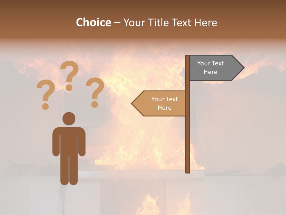 A Large Fire Is Burning In A Building PowerPoint Template