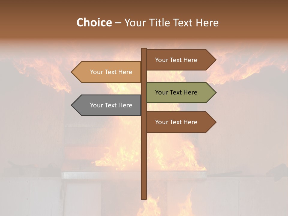 A Large Fire Is Burning In A Building PowerPoint Template
