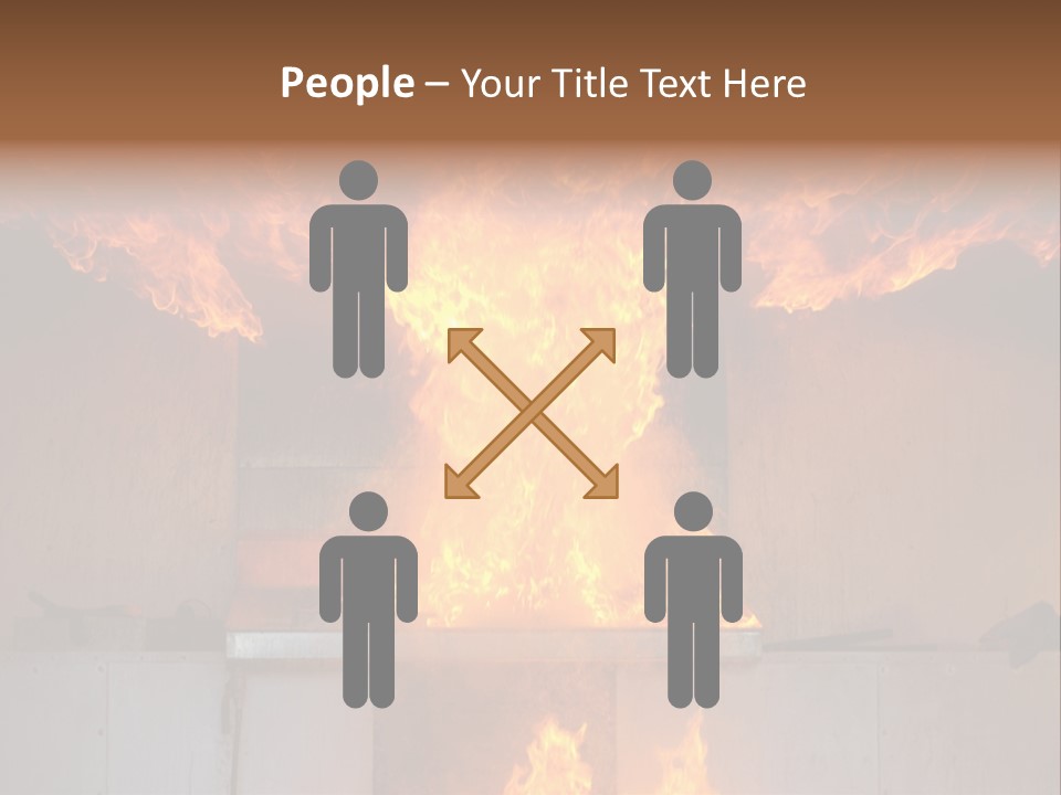 A Large Fire Is Burning In A Building PowerPoint Template