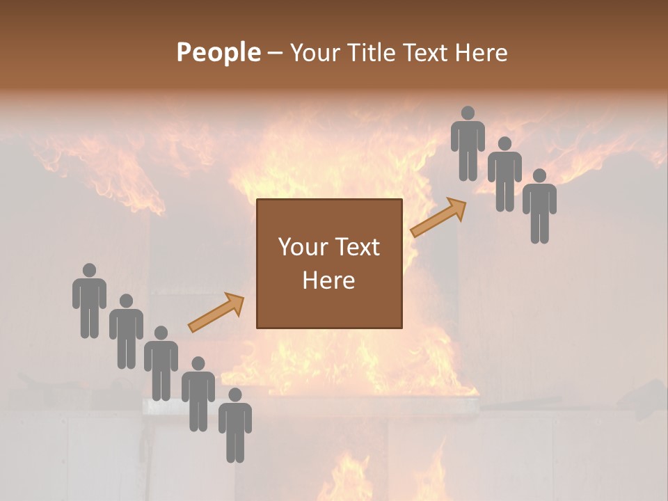 A Large Fire Is Burning In A Building PowerPoint Template
