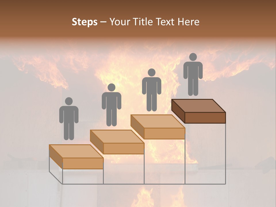 A Large Fire Is Burning In A Building PowerPoint Template