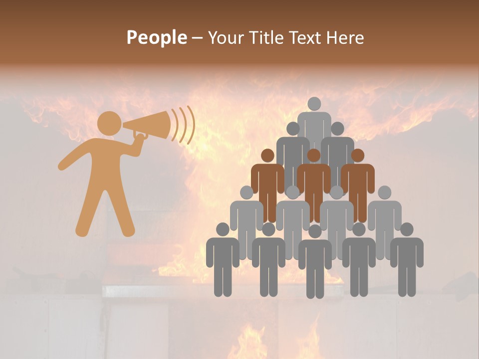 A Large Fire Is Burning In A Building PowerPoint Template