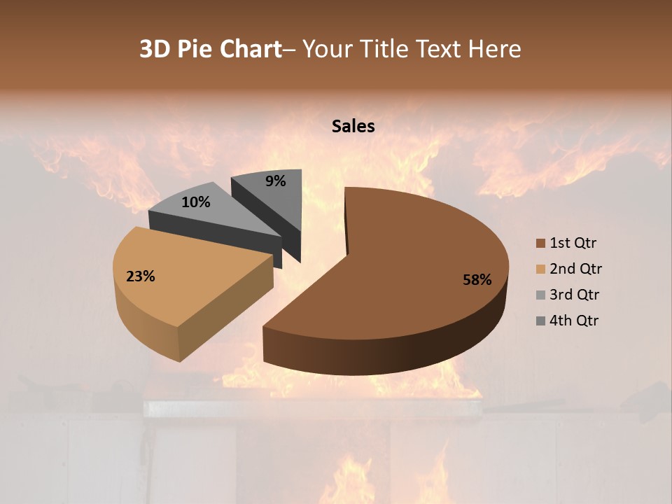 A Large Fire Is Burning In A Building PowerPoint Template