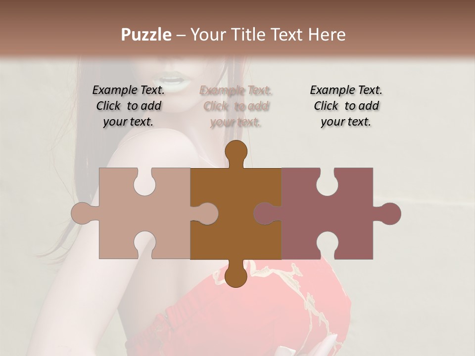 A Female Mannequin Wearing A Red Dress With A Black Headband PowerPoint Template