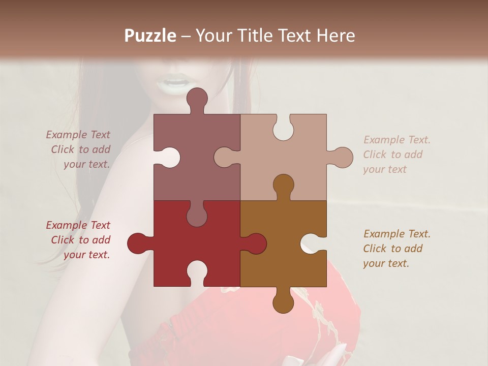 A Female Mannequin Wearing A Red Dress With A Black Headband PowerPoint Template