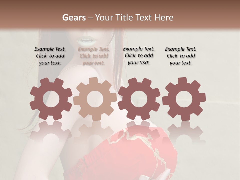 A Female Mannequin Wearing A Red Dress With A Black Headband PowerPoint Template