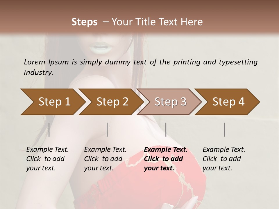A Female Mannequin Wearing A Red Dress With A Black Headband PowerPoint Template