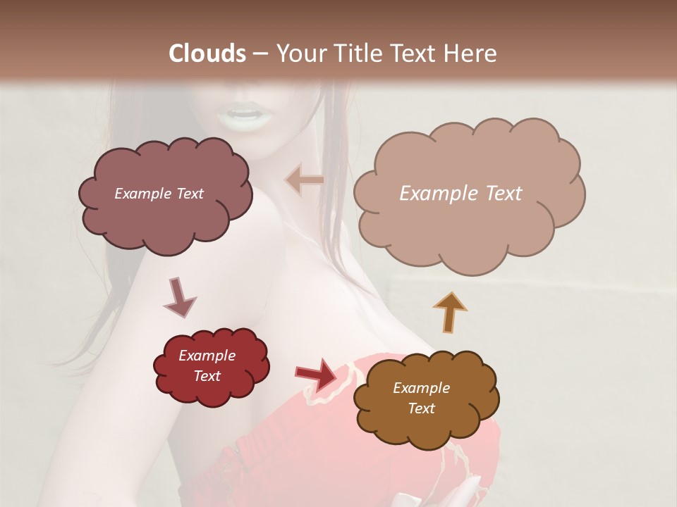 A Female Mannequin Wearing A Red Dress With A Black Headband PowerPoint Template