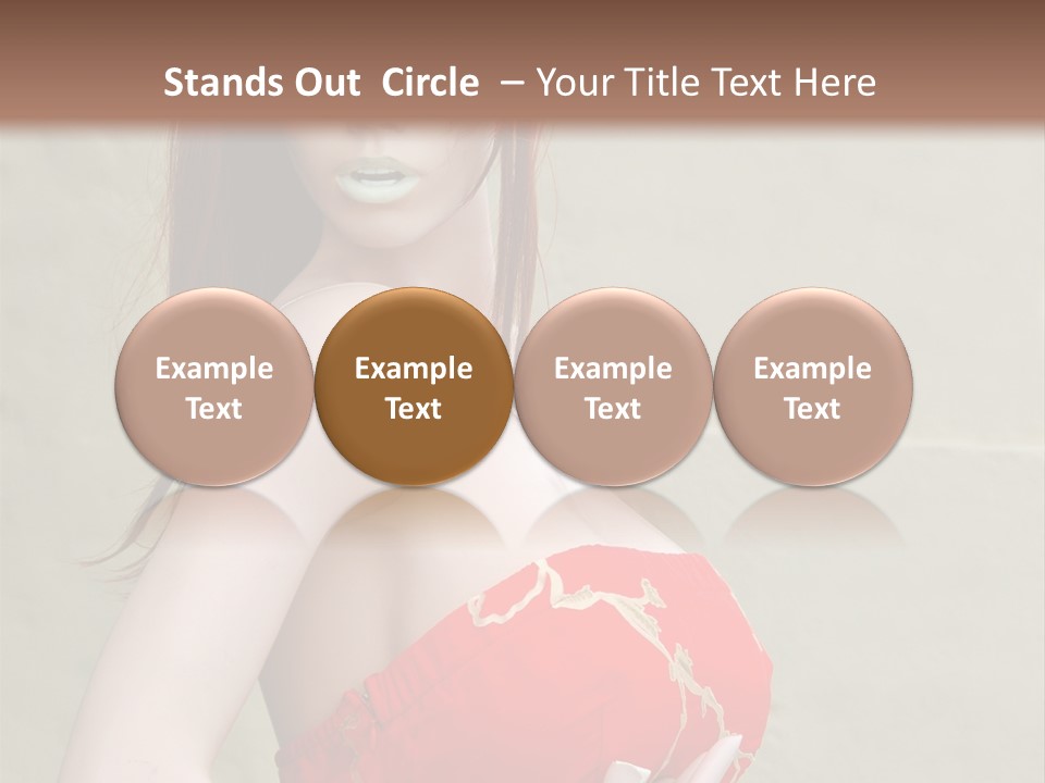 A Female Mannequin Wearing A Red Dress With A Black Headband PowerPoint Template