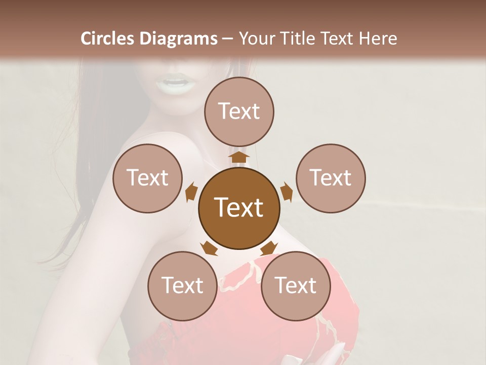 A Female Mannequin Wearing A Red Dress With A Black Headband PowerPoint Template