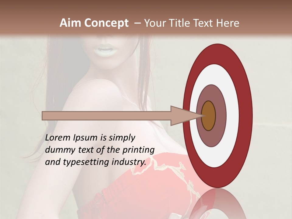 A Female Mannequin Wearing A Red Dress With A Black Headband PowerPoint Template