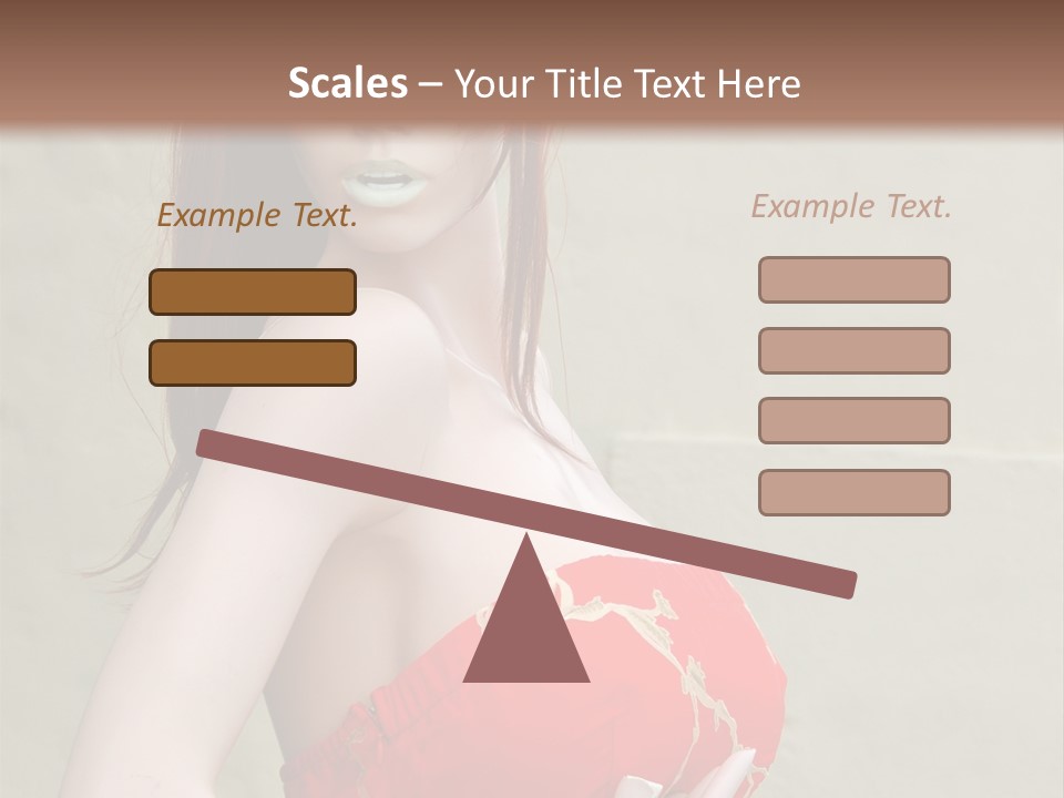 A Female Mannequin Wearing A Red Dress With A Black Headband PowerPoint Template