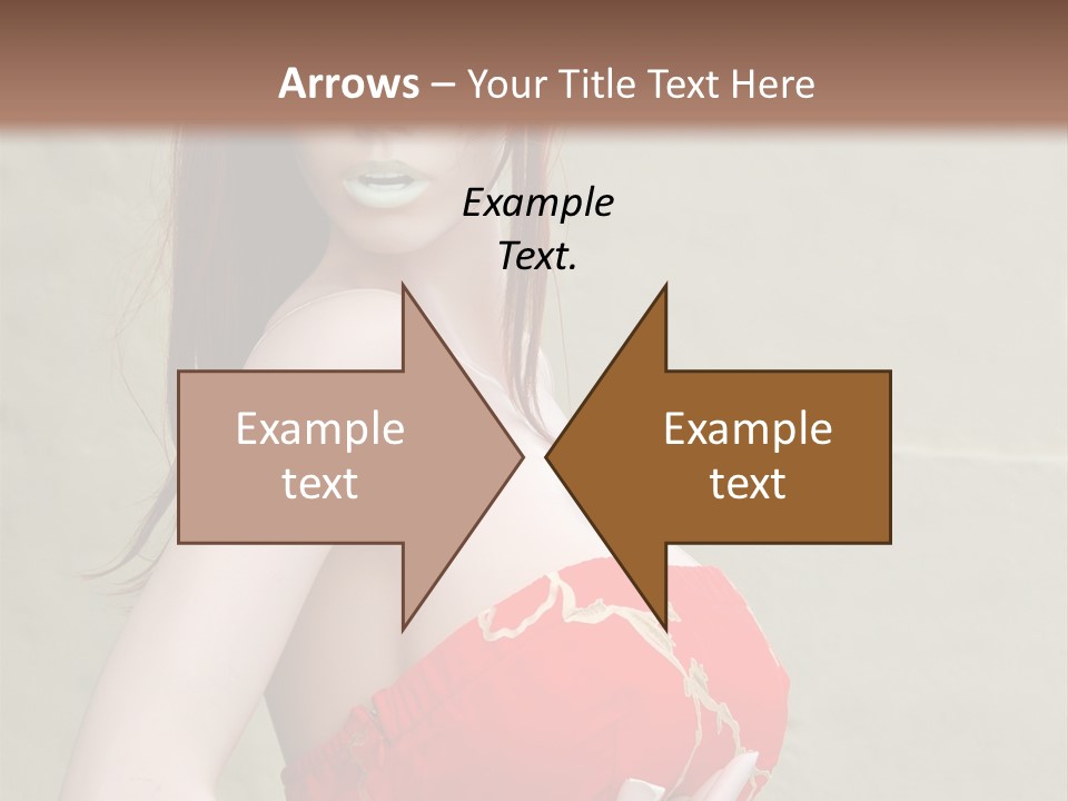 A Female Mannequin Wearing A Red Dress With A Black Headband PowerPoint Template