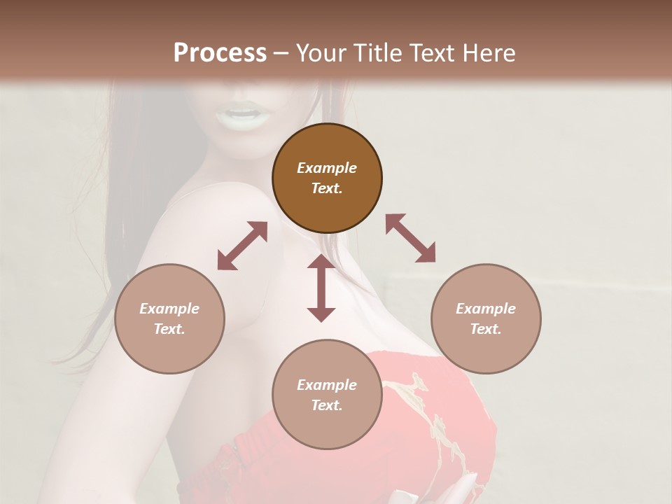 A Female Mannequin Wearing A Red Dress With A Black Headband PowerPoint Template