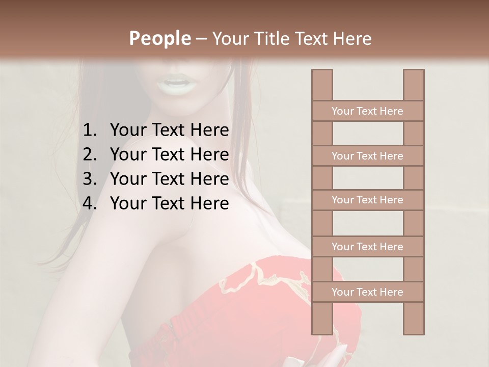 A Female Mannequin Wearing A Red Dress With A Black Headband PowerPoint Template