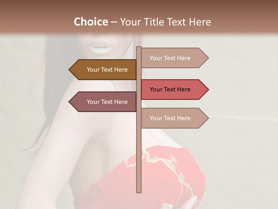 A Female Mannequin Wearing A Red Dress With A Black Headband PowerPoint Template