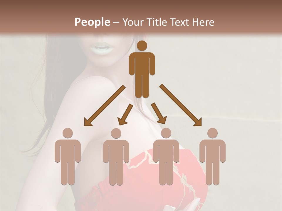 A Female Mannequin Wearing A Red Dress With A Black Headband PowerPoint Template