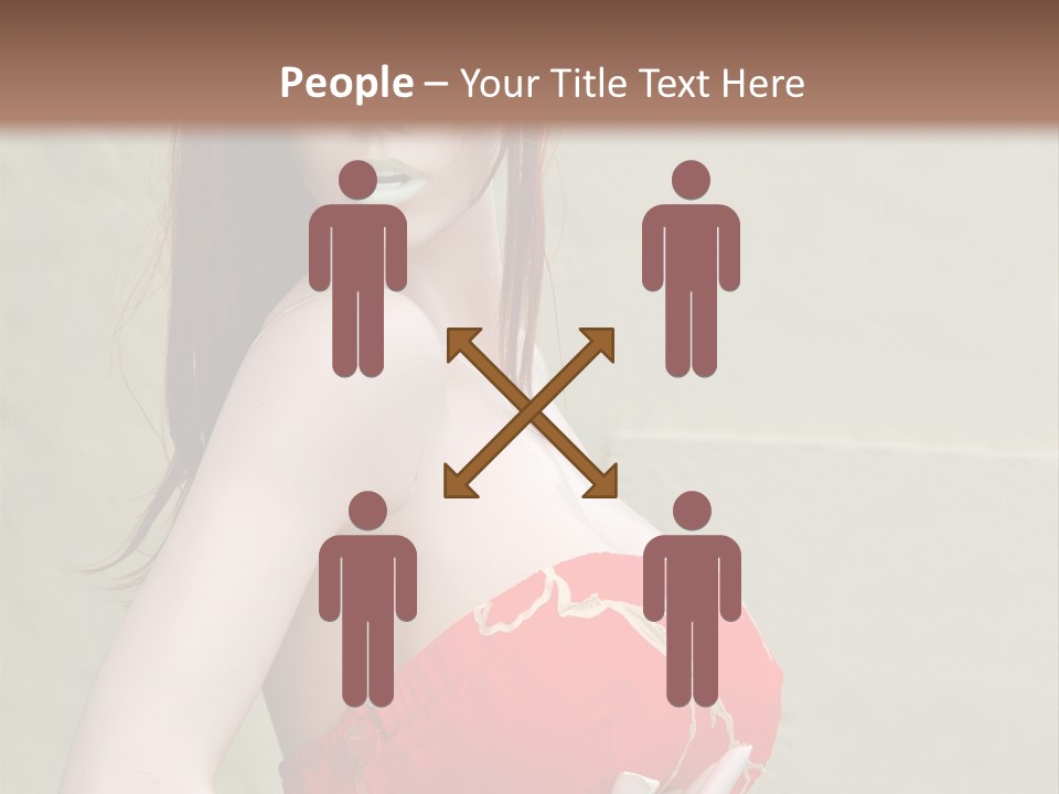 A Female Mannequin Wearing A Red Dress With A Black Headband PowerPoint Template