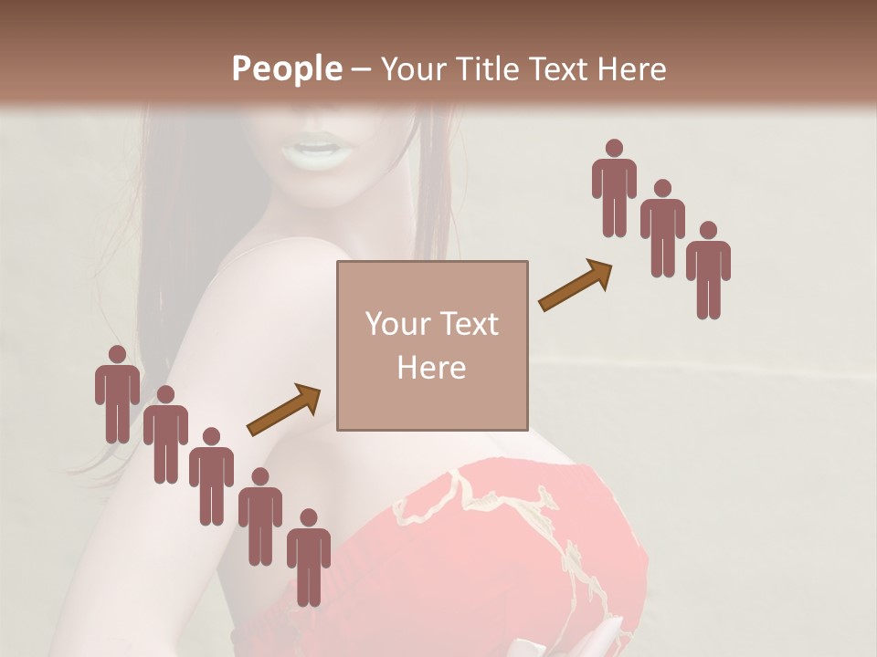 A Female Mannequin Wearing A Red Dress With A Black Headband PowerPoint Template