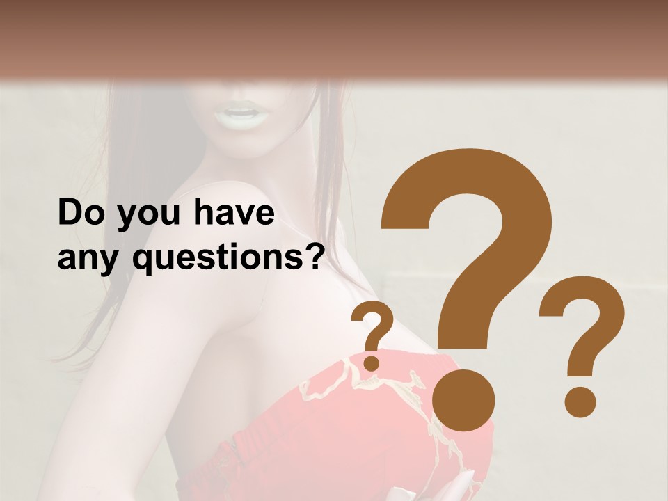 A Female Mannequin Wearing A Red Dress With A Black Headband PowerPoint Template