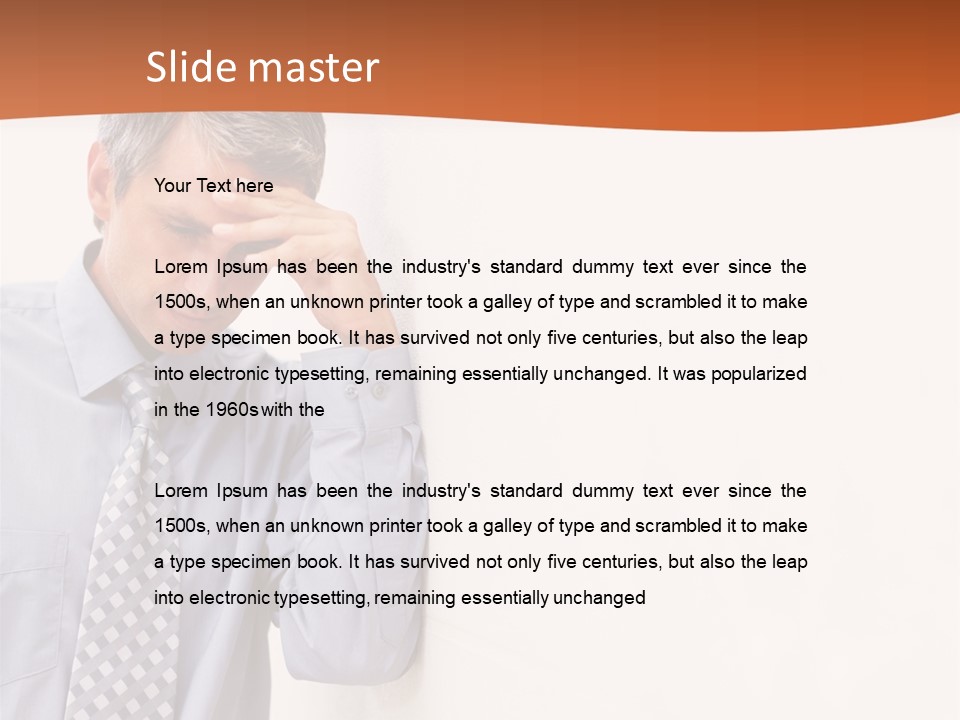 A Man Leaning Against A Wall With His Hand On His Head PowerPoint Template