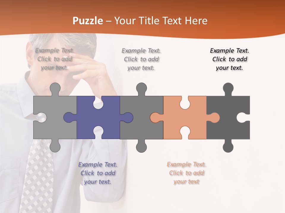 A Man Leaning Against A Wall With His Hand On His Head PowerPoint Template