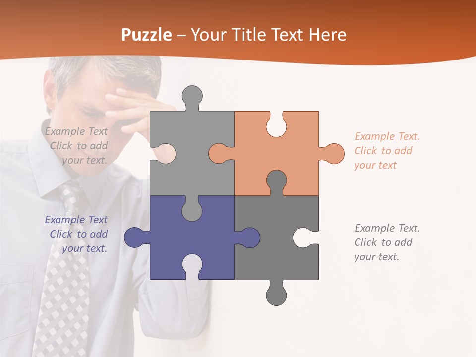 A Man Leaning Against A Wall With His Hand On His Head PowerPoint Template